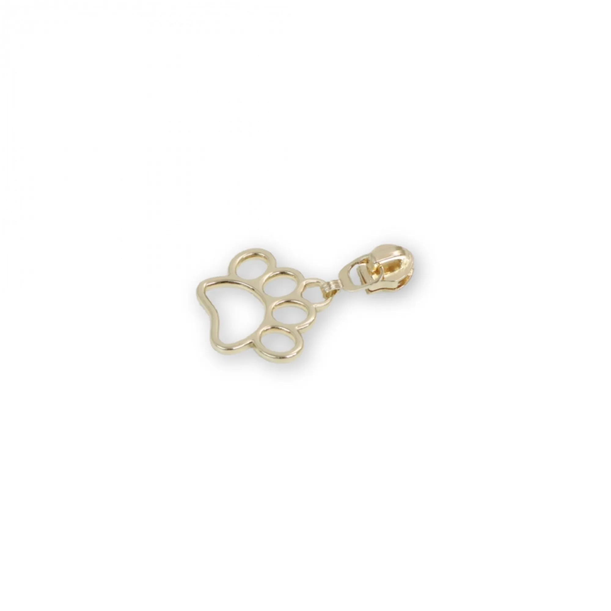 Four #5 Paw Print Zipper Pulls- Gold