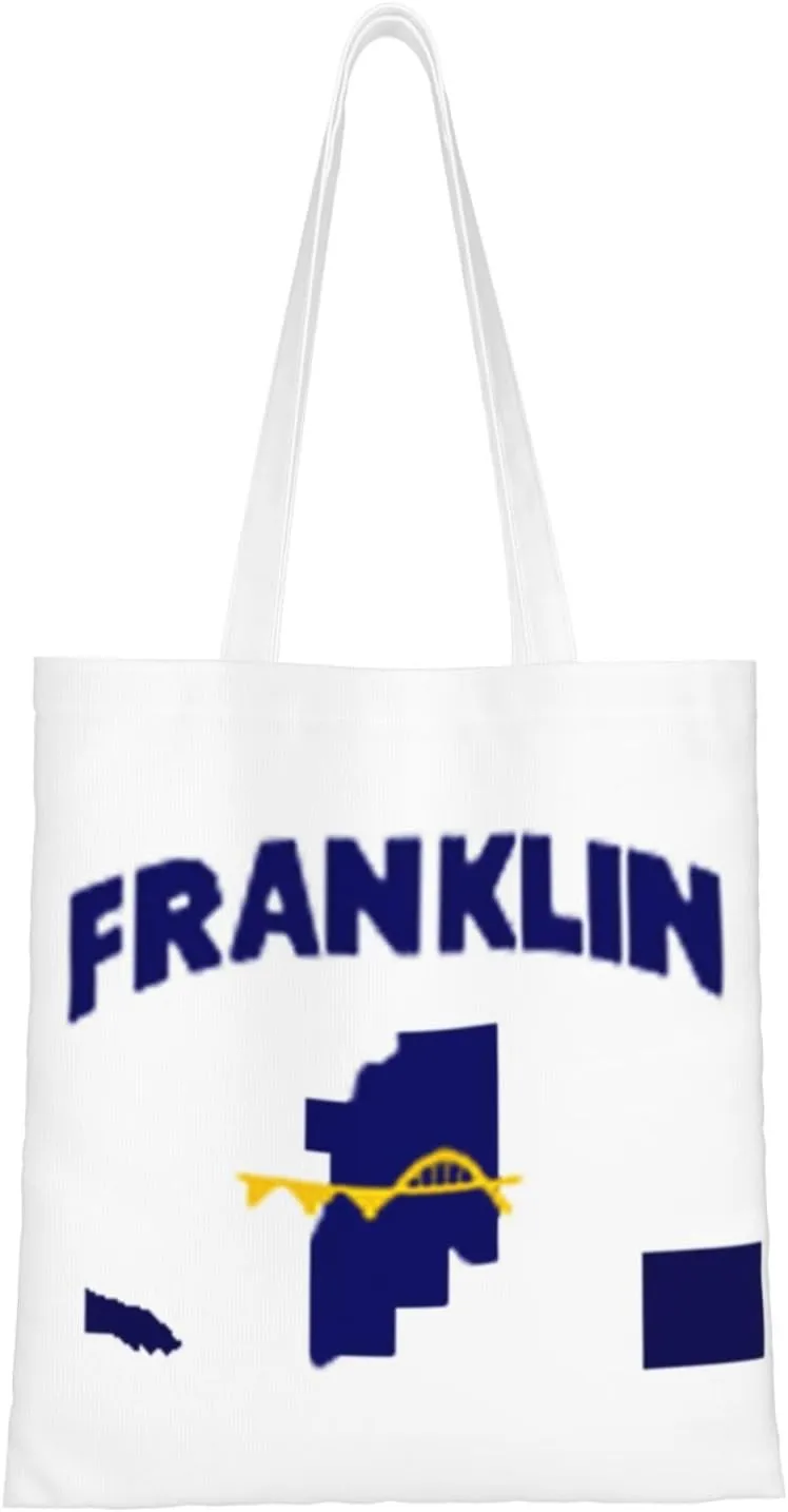 Franklin County Ar Flag Tote Bag for Women Canvas Shopping Bags Reusable Beach Bag Grocery Bags Tote Shoulder Bag Gift Bags