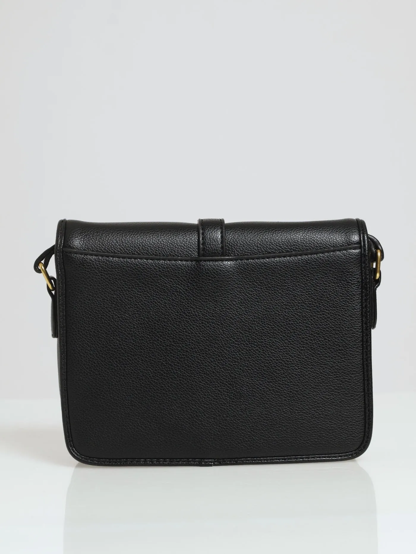 Front Tab Square Satchel - Black