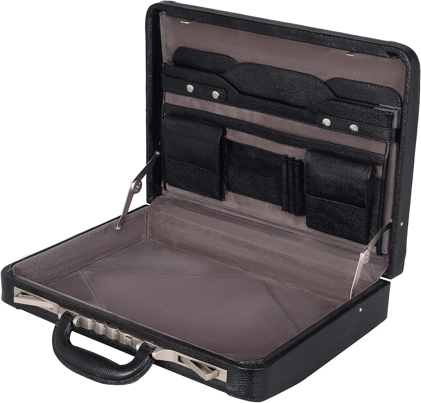 Full Grain Leather Briefcase Attache Case For Unisex Size L18 x W4 x H12 Inches Luxury Briefcase Bag