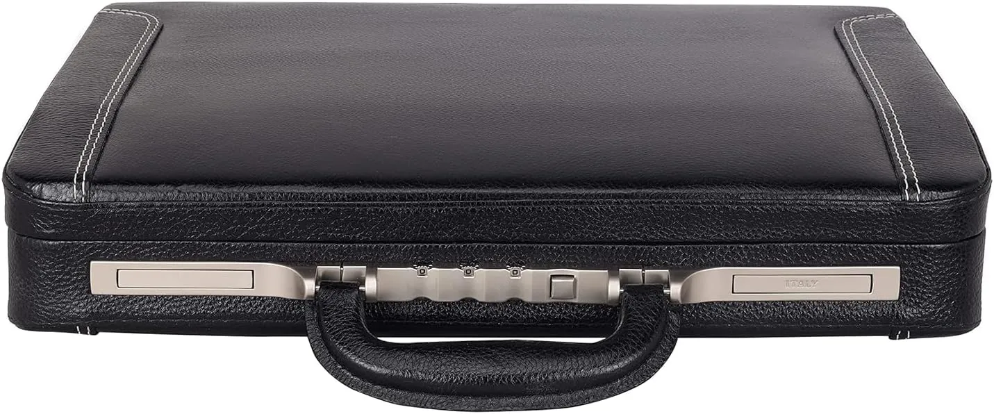 Full Grain Leather Briefcase Attache Case For Unisex Size L18 x W4 x H12 Inches Luxury Briefcase Bag