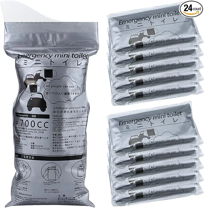FUNKA Emergency Disposable Urine Bag, 700ML Large Capacity Camping Pee Bags, Unisex Urinals Vomit Bags for Travel Urinal Toilet Traffic Jam Portable Potty Bags for Men Women Children Patient