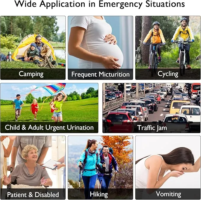 FUNKA Emergency Disposable Urine Bag, 700ML Large Capacity Camping Pee Bags, Unisex Urinals Vomit Bags for Travel Urinal Toilet Traffic Jam Portable Potty Bags for Men Women Children Patient