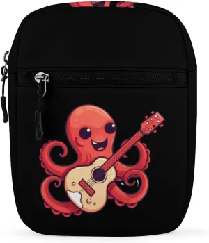 FunnyStar Octopus Playing Guitar Crossbody Bag Small Shoulder Bag Adjustable Satchel Bag Travel Sling Purse