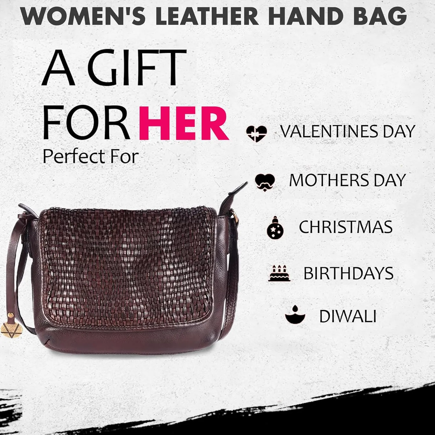 Genuine Leather Crossbody Sling Bags for Women, Bags for Women Trendy Casual Office Bag with Adjustable Strap