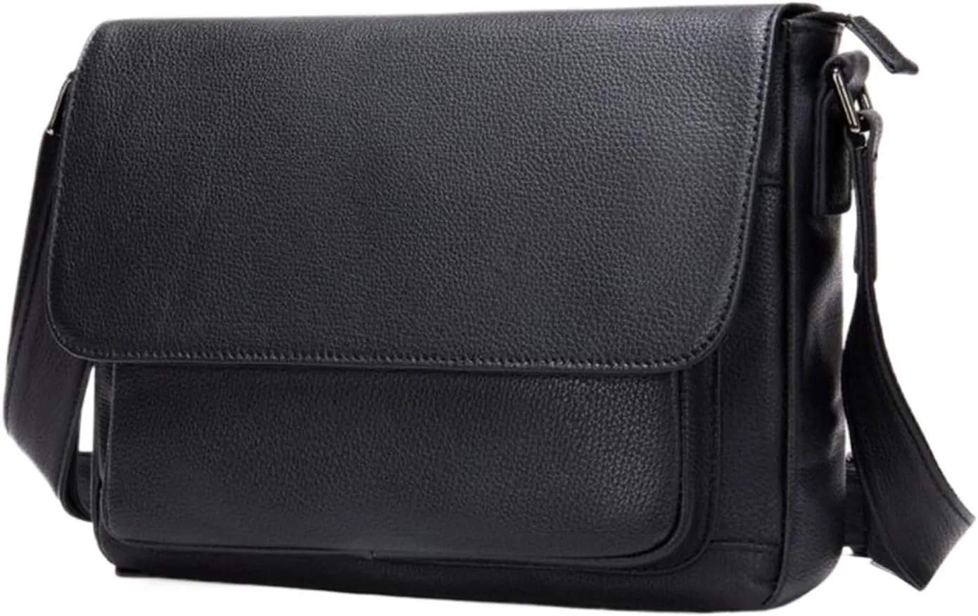 Genuine Leather Messenger Bags Mens Shoulder Bags Crossbody Bags Briefcases Casual Daypacks Waist Packs(Black)