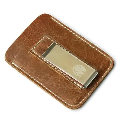 Genuine Leather Wallet with Money-Clip