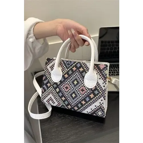 Geometric Leather Mehgan Handbag