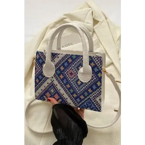 Geometric Leather Mehgan Handbag
