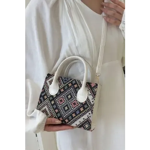 Geometric Leather Mehgan Handbag