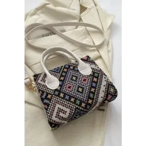 Geometric Leather Mehgan Handbag