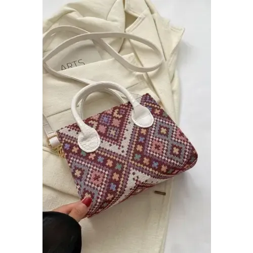 Geometric Leather Mehgan Handbag