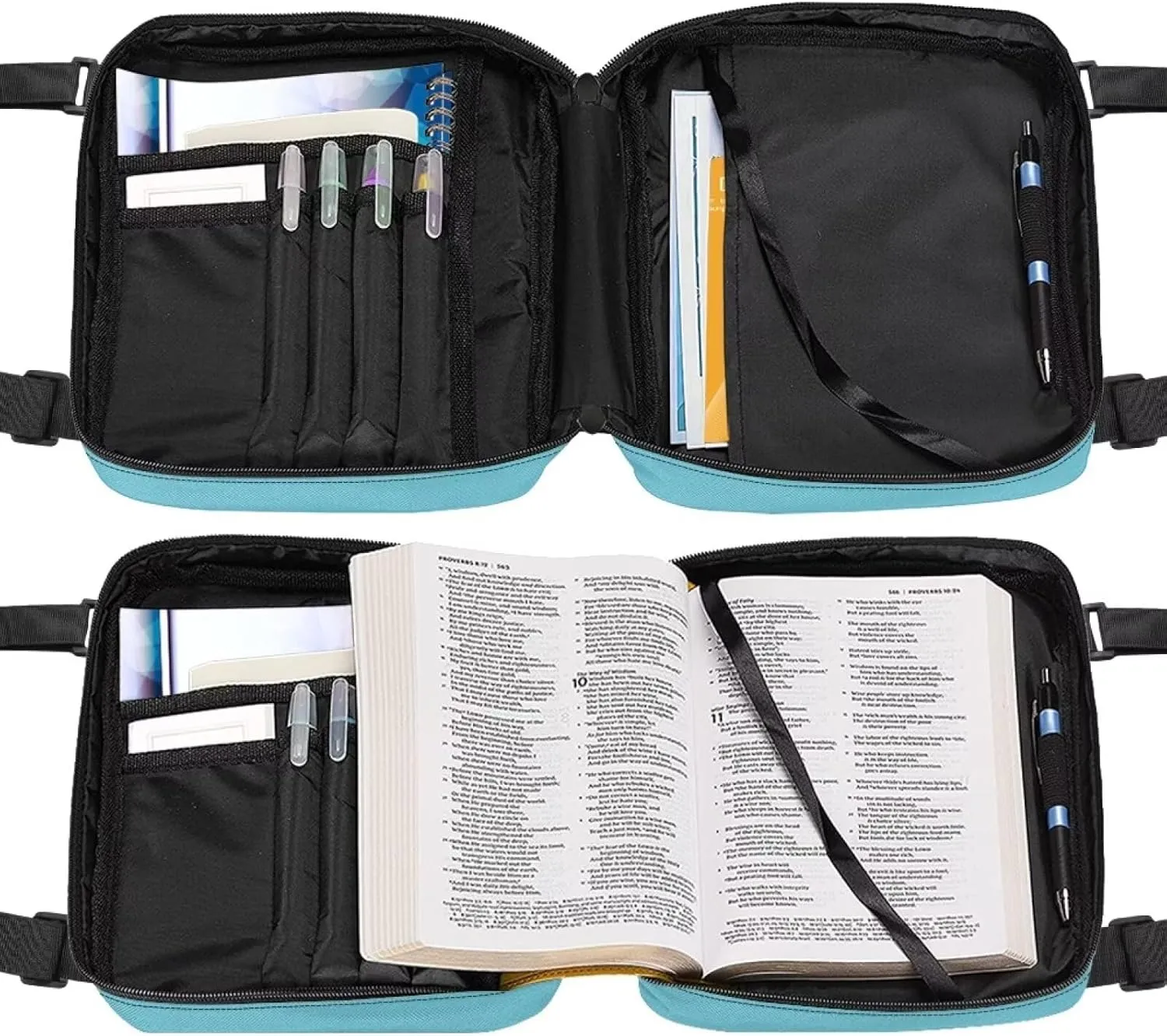 Goat Bible Cover Case for Men and Women, Bible Carrier Book Cover Holders with Shoulder Strap Bible Tote Bag Church Bags Bible Accessories Christian Gift, 11" * 2.4" * 8.6"
