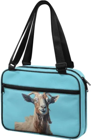 Goat Bible Cover Case for Men and Women, Bible Carrier Book Cover Holders with Shoulder Strap Bible Tote Bag Church Bags Bible Accessories Christian Gift, 11" * 2.4" * 8.6"