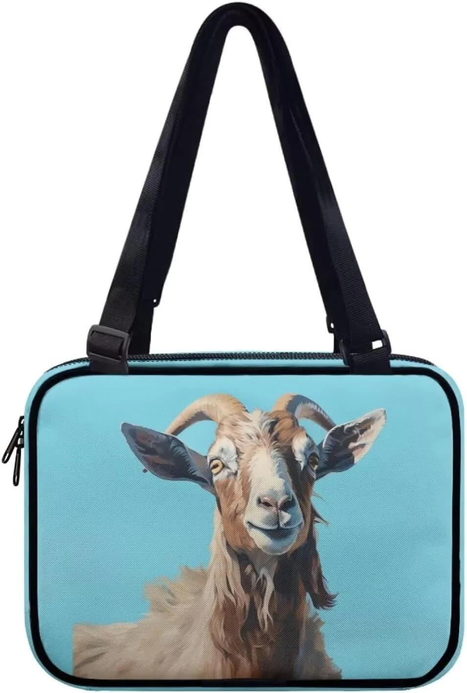Goat Bible Cover Case for Men and Women, Bible Carrier Book Cover Holders with Shoulder Strap Bible Tote Bag Church Bags Bible Accessories Christian Gift, 11" * 2.4" * 8.6"