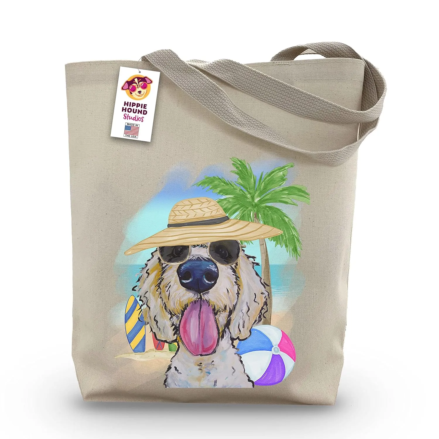 Golden Doodle Tote Bag - Doodle Beach Bag - Gifts For Mom - Golden Doodle Lover Gift -Handmade Totes - Dog Canvas Totes - Cute Golden Doodle Reusable Shopping Bag - Grocery Bag - Handbag
