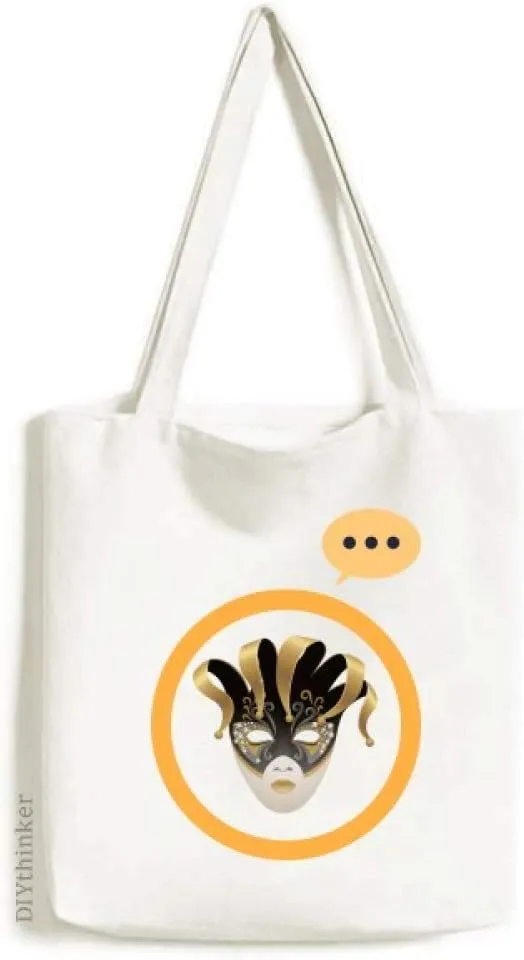 Golden Head Happy Carnival Of Venice Expression Gift Sack Canvas Tote Shoulder Bag