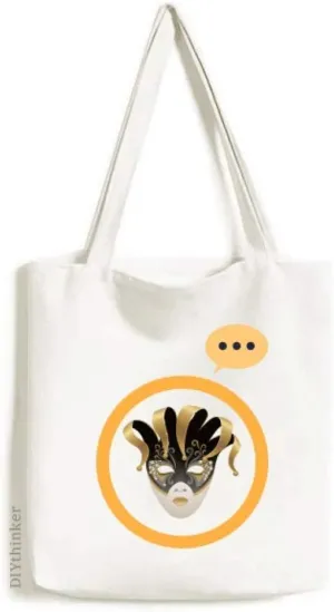 Golden Head Happy Carnival Of Venice Expression Gift Sack Canvas Tote Shoulder Bag