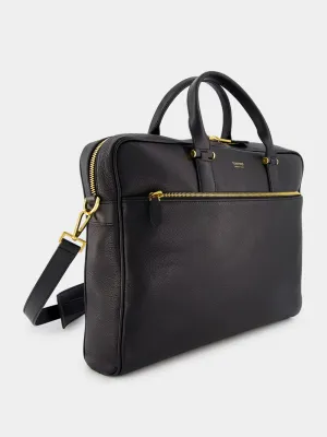 Grain Leather Slim Briefcase