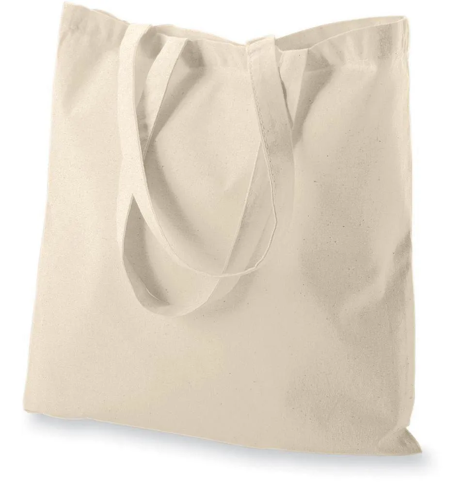 GREEN ATMOS- 5 PACK REUSABLE - 15 INCH X 16 INCH 100% COTTON SHOPPING/GROCERY TOTE BAG - ECO FRIENDLY, RE-USABLE, WASHABLE, GREAT CHOICE FOR PROMOTION, BRANDING & GIFT