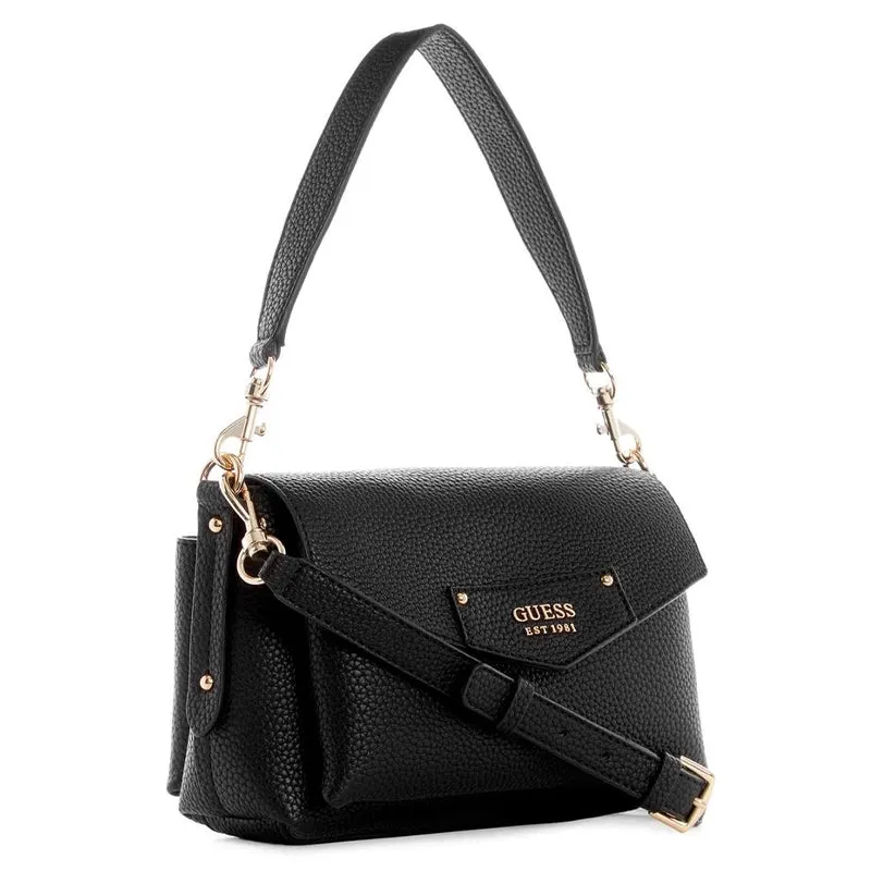 GUESS ECO BRENTON HANDBAG - BLACK - GB334