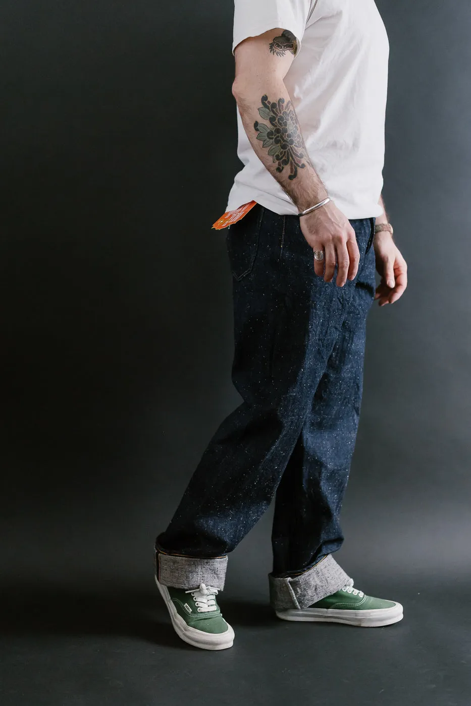 GZ-15HRJ-0510NP - 15oz Nep Yarn Heritage Fit Cinch Back Selvedge Jeans - Indigo