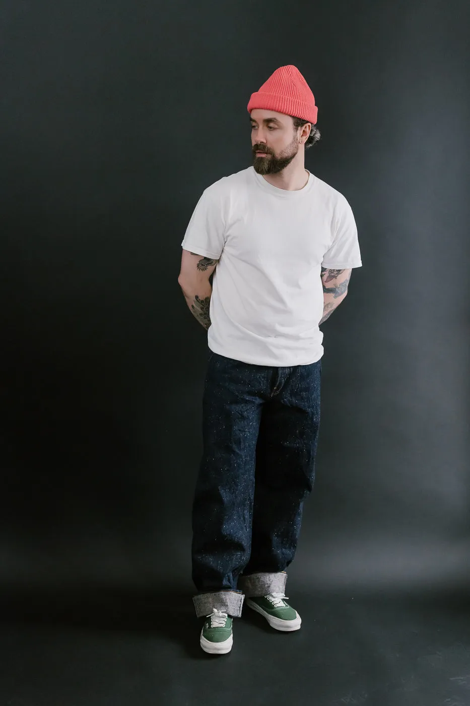 GZ-15HRJ-0510NP - 15oz Nep Yarn Heritage Fit Cinch Back Selvedge Jeans - Indigo