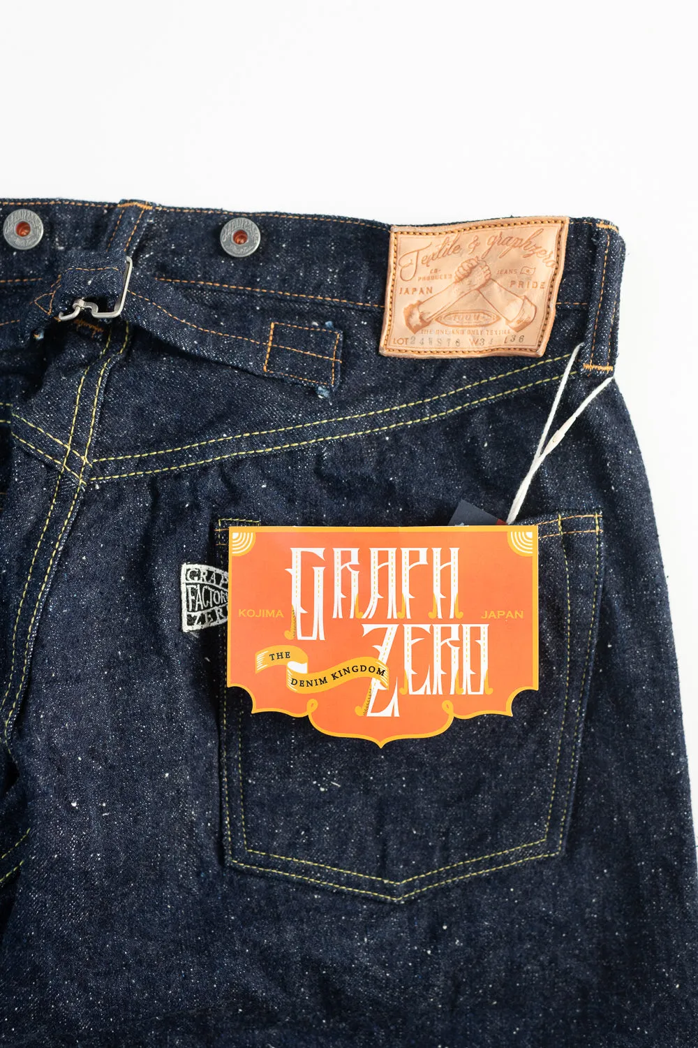 GZ-15HRJ-0510NP - 15oz Nep Yarn Heritage Fit Cinch Back Selvedge Jeans - Indigo