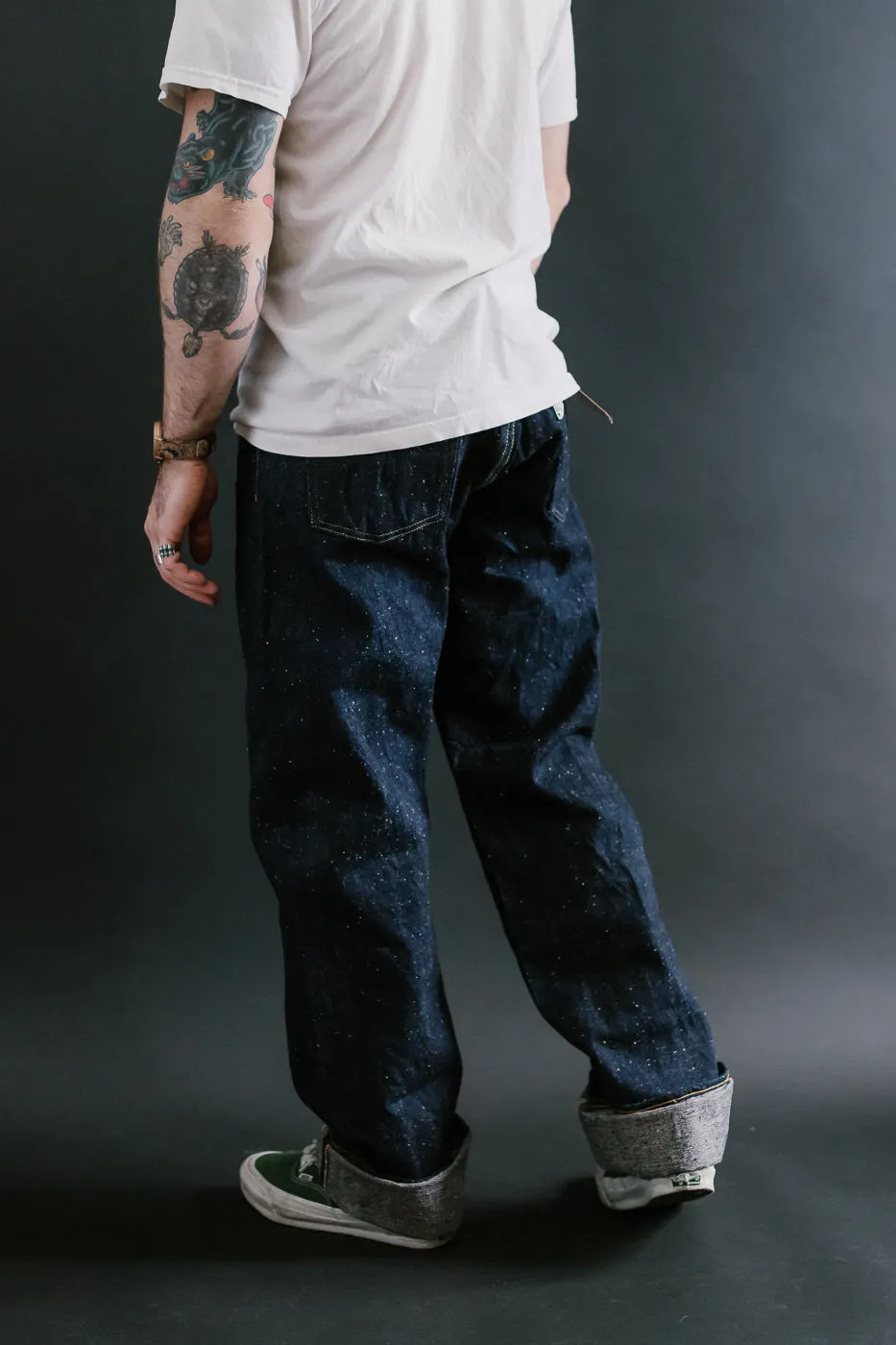 GZ-15HRJ-0510NP - 15oz Nep Yarn Heritage Fit Cinch Back Selvedge Jeans - Indigo