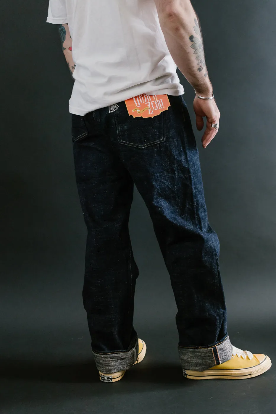 GZ-15HRJ-0510SB - 15oz Slub Yarn Heritage Fit Cinch Back Selvedge Jeans - Indigo