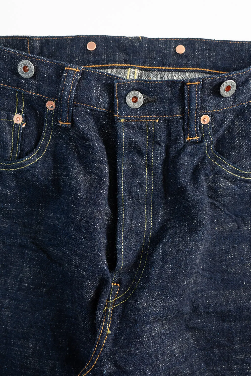 GZ-15HRJ-0510SB - 15oz Slub Yarn Heritage Fit Cinch Back Selvedge Jeans - Indigo