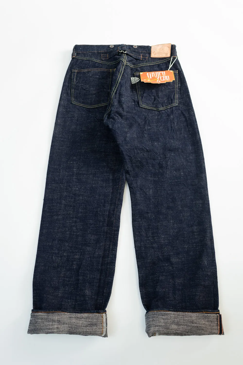 GZ-15HRJ-0510SB - 15oz Slub Yarn Heritage Fit Cinch Back Selvedge Jeans - Indigo