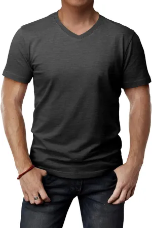 H2H Mens Casual Slim Fit Short Sleeve T-Shirts Soft Lightweight V-Neck/Crew-Neck Size XS to 3XL