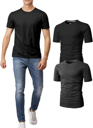 H2H Mens Slime Short Sleeve T-Shirts (V Neck/Crew Neck Multipack) Size XS to 3XL