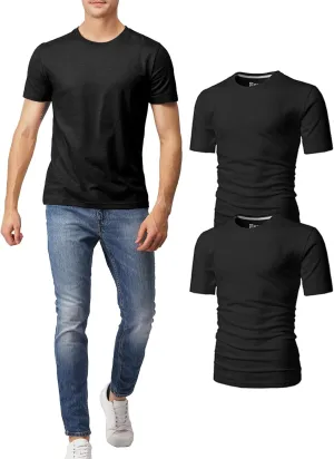 H2H Mens Slime Short Sleeve T-Shirts (V Neck/Crew Neck Multipack) Size XS to 3XL