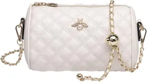 Hanbella Crossbody Purse for Women - Cute Quilted Leather Shoulder Bag with Gold Chain Strap for Teen Girls - Womens Clutch