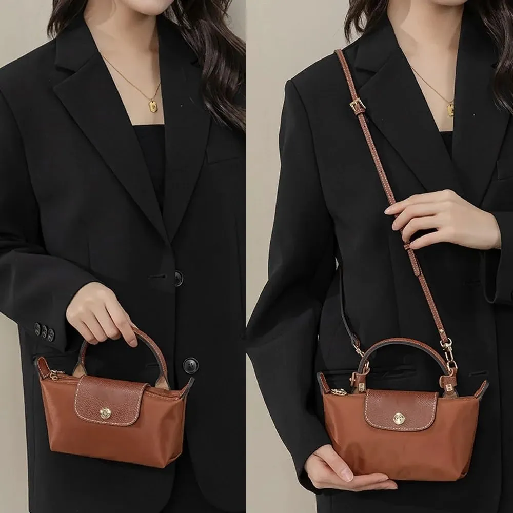 Handbag Strap Adjustable Bag Strap for Long Mini Bag Free Punching Modification Transformation Accessories for Mini Bag Shoulder Strap Cross Body Bag Strap(Brown)