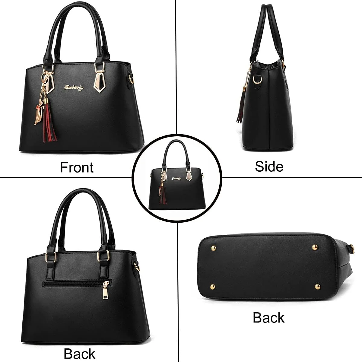 Handbags for Women Shoulder Bags Tote Satchel 2pcs Purse Set Tassel Crossbody Bags