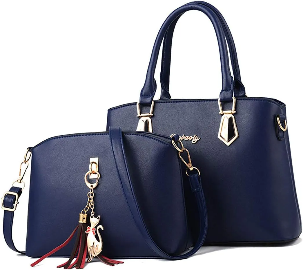 Handbags for Women Shoulder Bags Tote Satchel 2pcs Purse Set Tassel Crossbody Bags