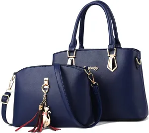 Handbags for Women Shoulder Bags Tote Satchel 2pcs Purse Set Tassel Crossbody Bags