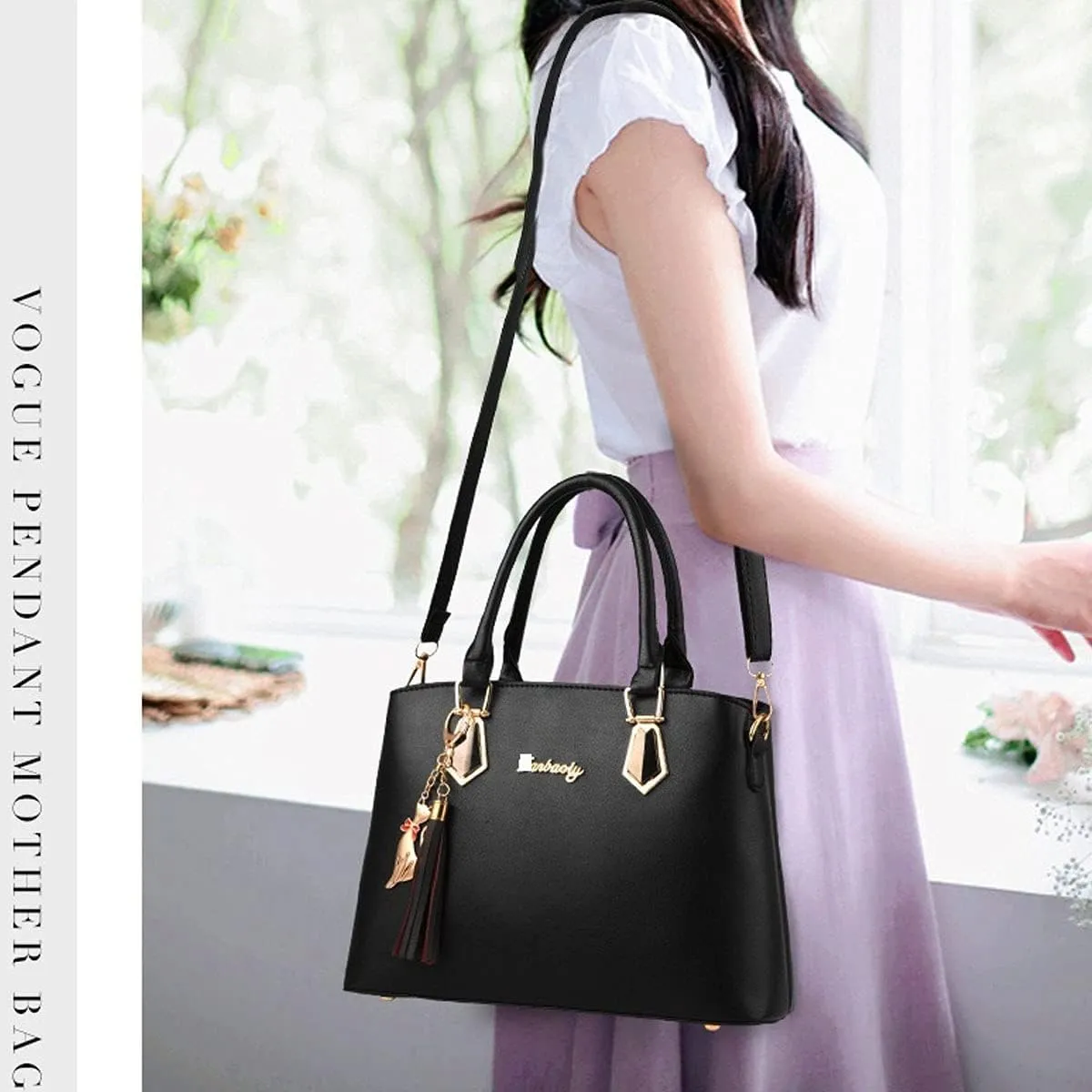 Handbags for Women Shoulder Bags Tote Satchel 2pcs Purse Set Tassel Crossbody Bags