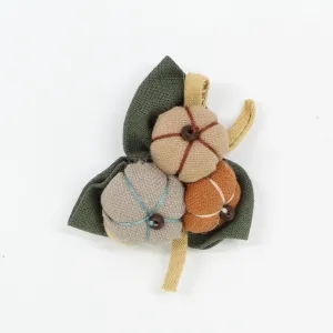 Handcrafted Harvest Pumpkin Brooch - Fabric Pin for Sustainable Fashion