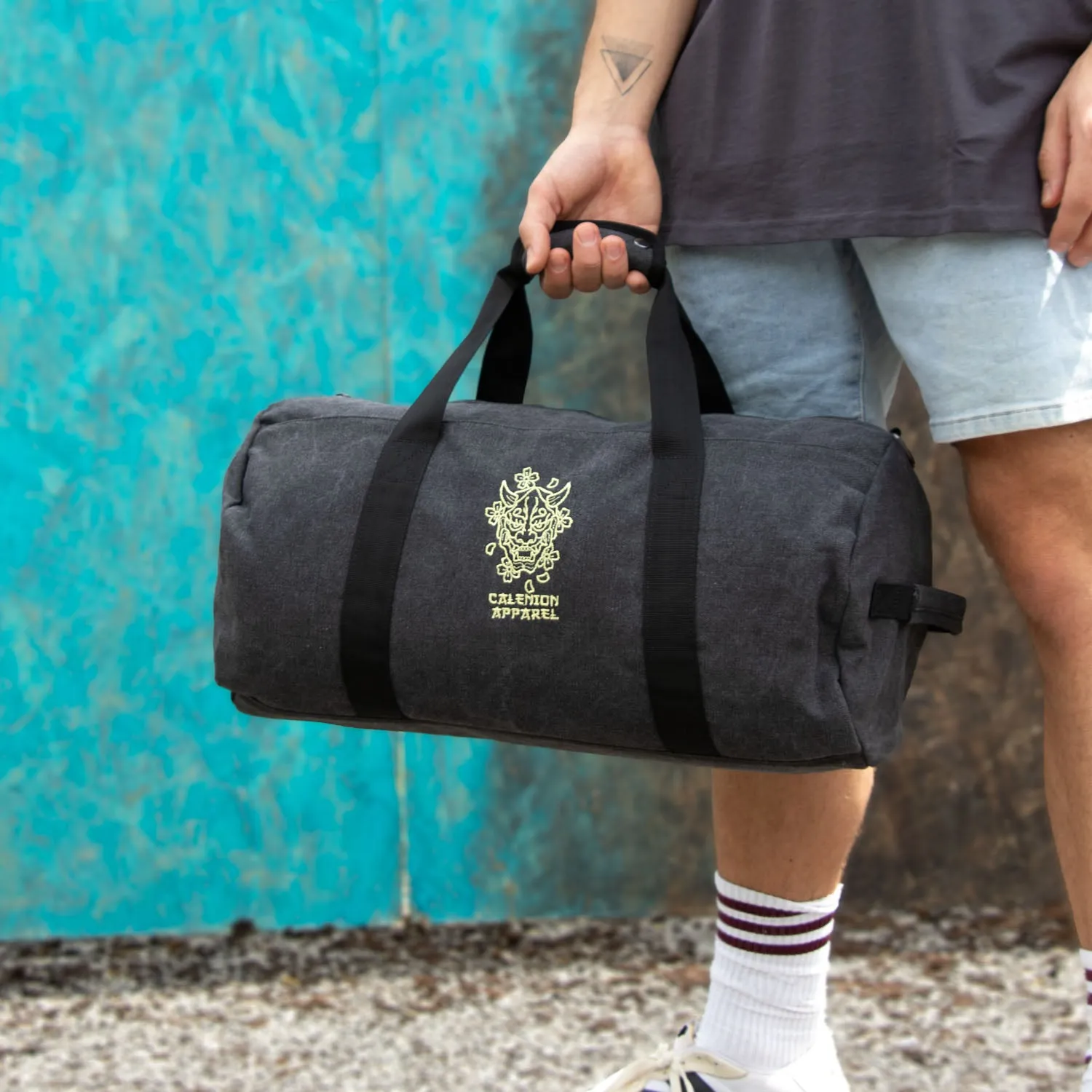 Hannya Vintage Canvas Barrel Bag
