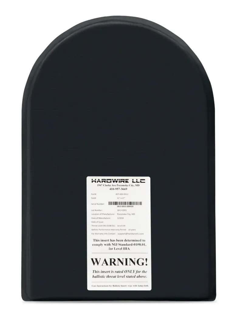 HARDWIRE® SOFT BULLETPROOF BAG INSERT LEVEL 3A - 11 X 17