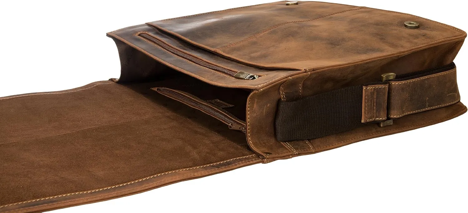 Harvard X-Large Crossbody Messenger Bag A4 Plus/Distressed Leather, Tan, One Size