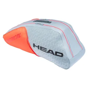 HEAD Radical 6R Combi 6 Racket Tennis Bag - Grey / Orange