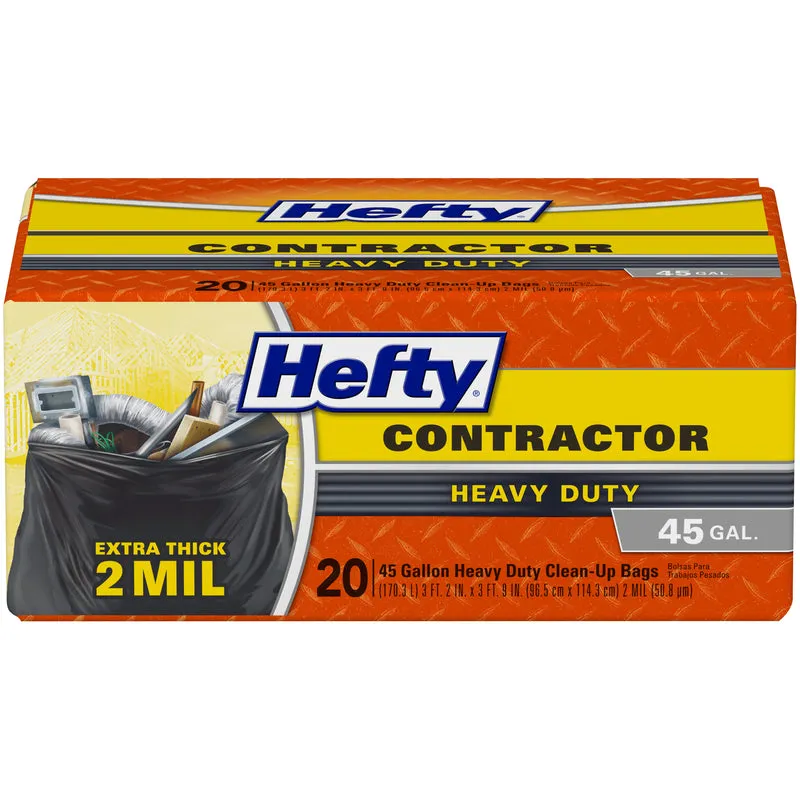 Hefty 45 gal Contractor Bags Twist Tie 20 pk