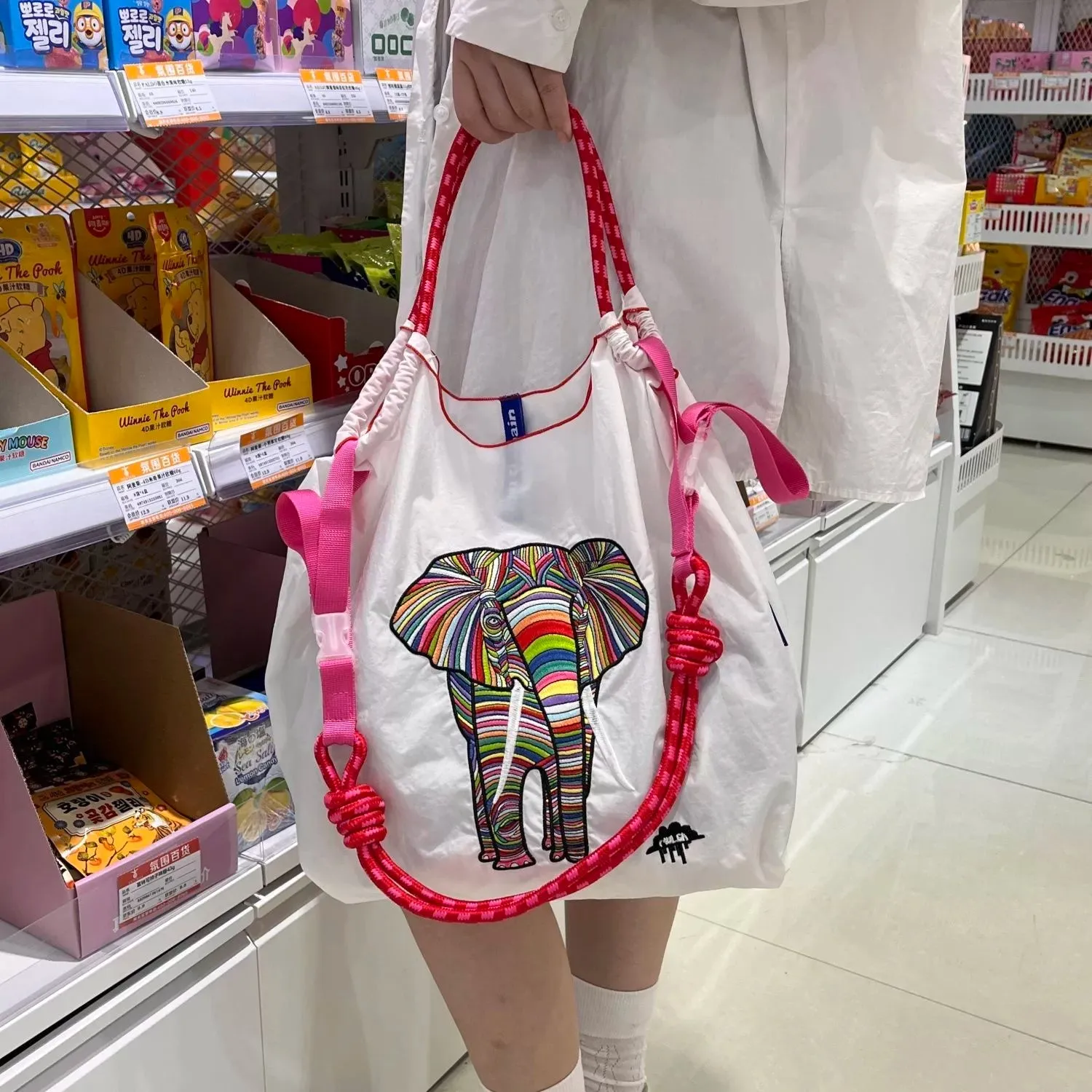 High round Nylon Eco-friendly Bag Crossbody Bag Satchel Embroider