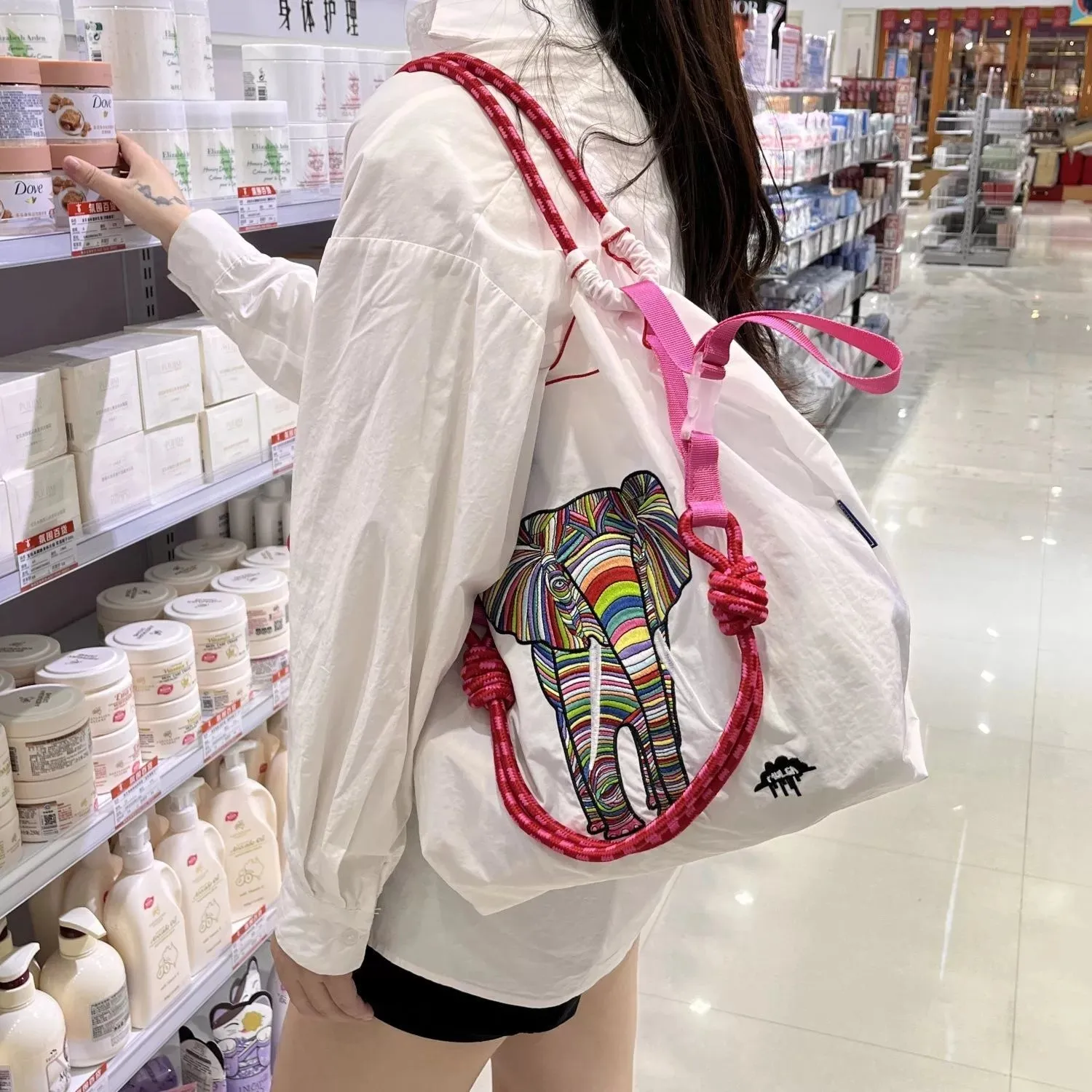 High round Nylon Eco-friendly Bag Crossbody Bag Satchel Embroider