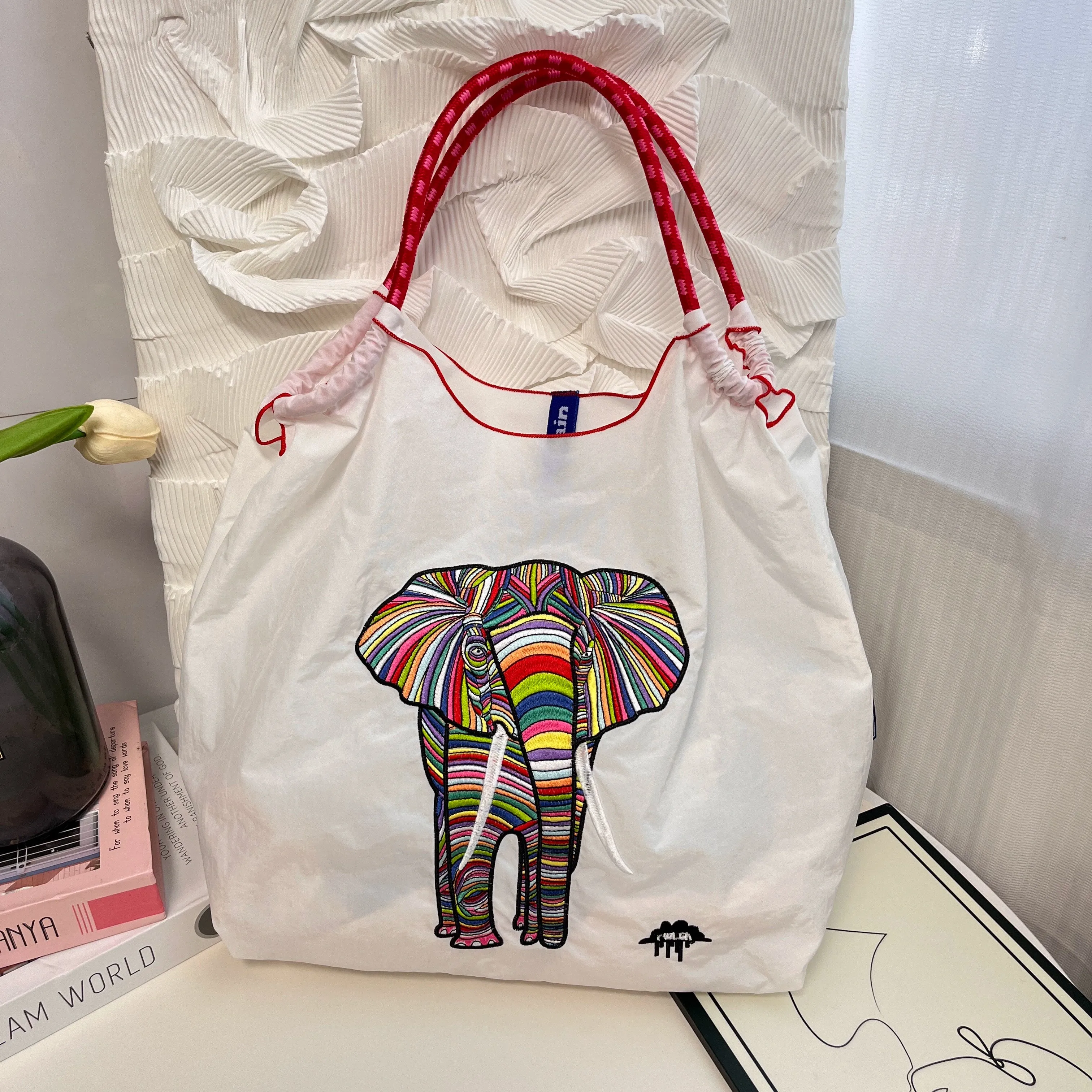 High round Nylon Eco-friendly Bag Crossbody Bag Satchel Embroider